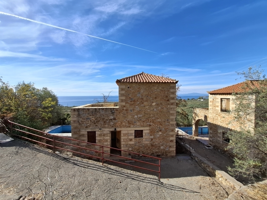 Unfinished Residential Complex with Pools and Panoramic Views in Lefktro Kardamyli 